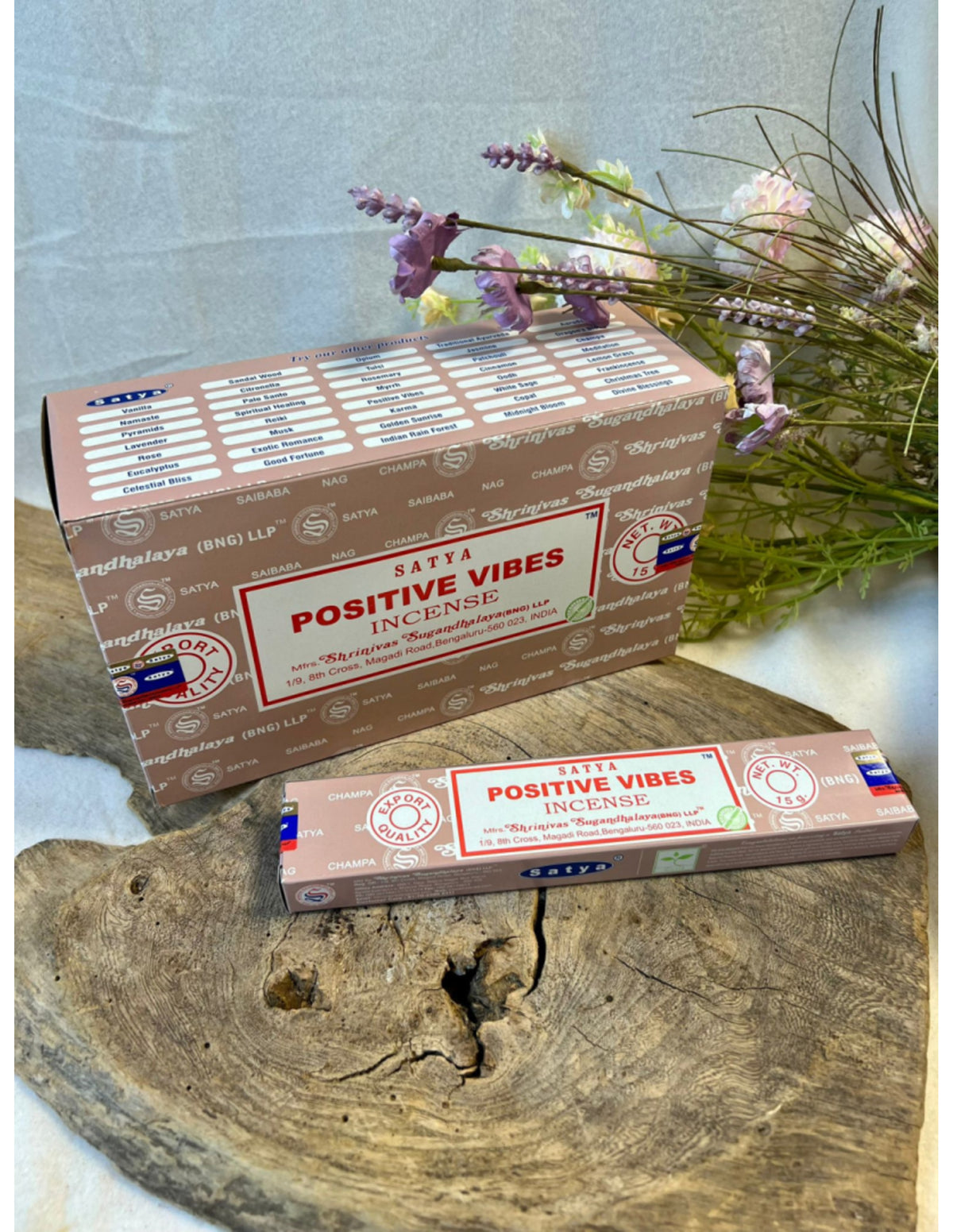 Positive Vibes wierook 15 grams Satya - doos van 12 st.