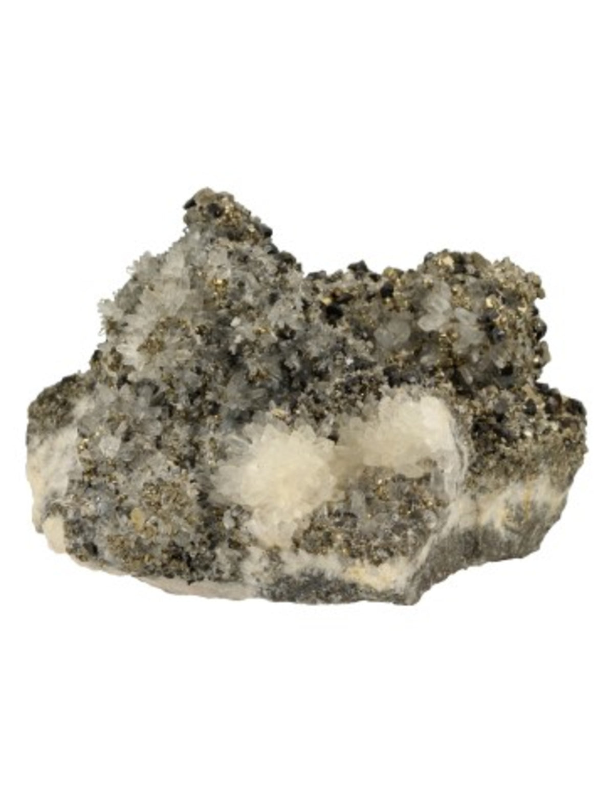 Pyriet op Calciet/Bergkristal nr.3