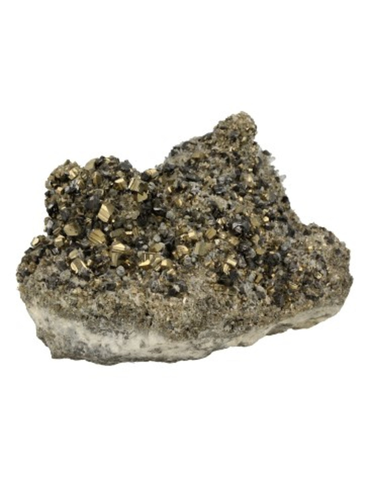 Pyriet op Calciet/Bergkristal nr.3