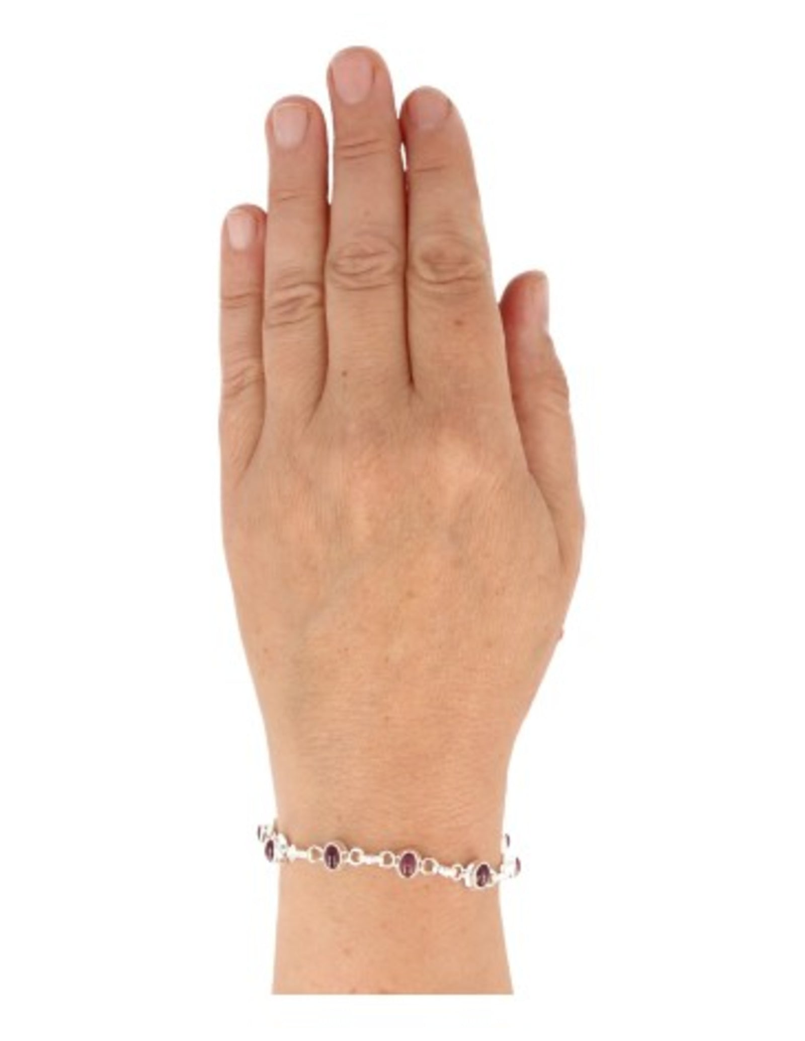 Robijn armband zilver ovaal