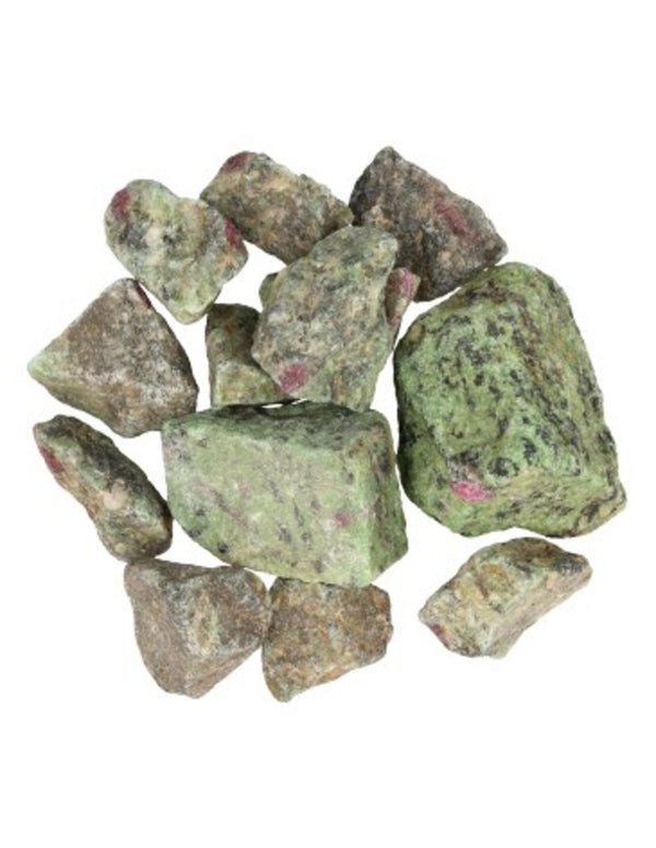 Robijn in Zoisiet Afrika 250 gr. ruwe edelsteen brokjes