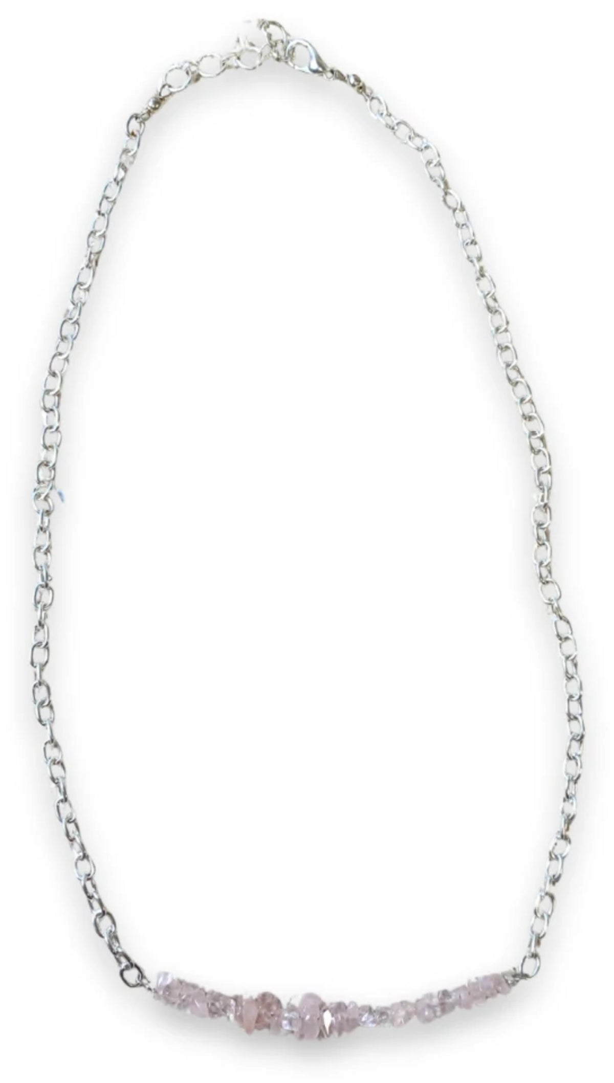 Roze kwarts bar ketting