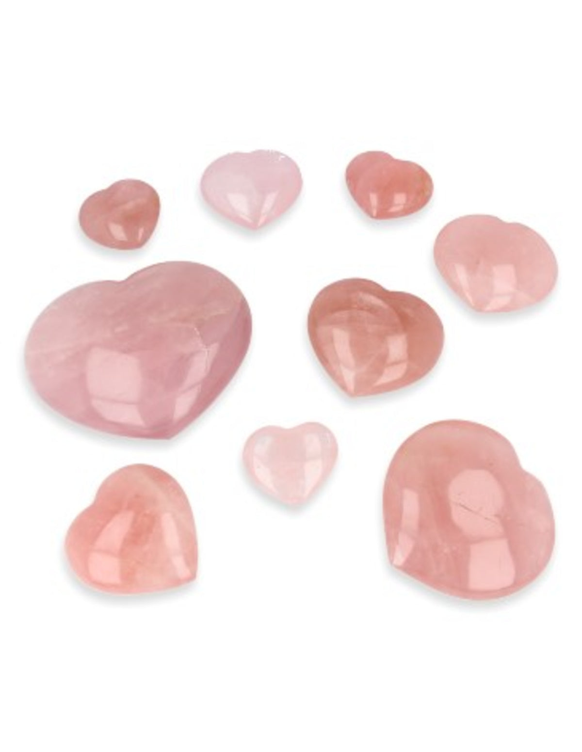 Roze kwarts edelsteen harten, per kilo