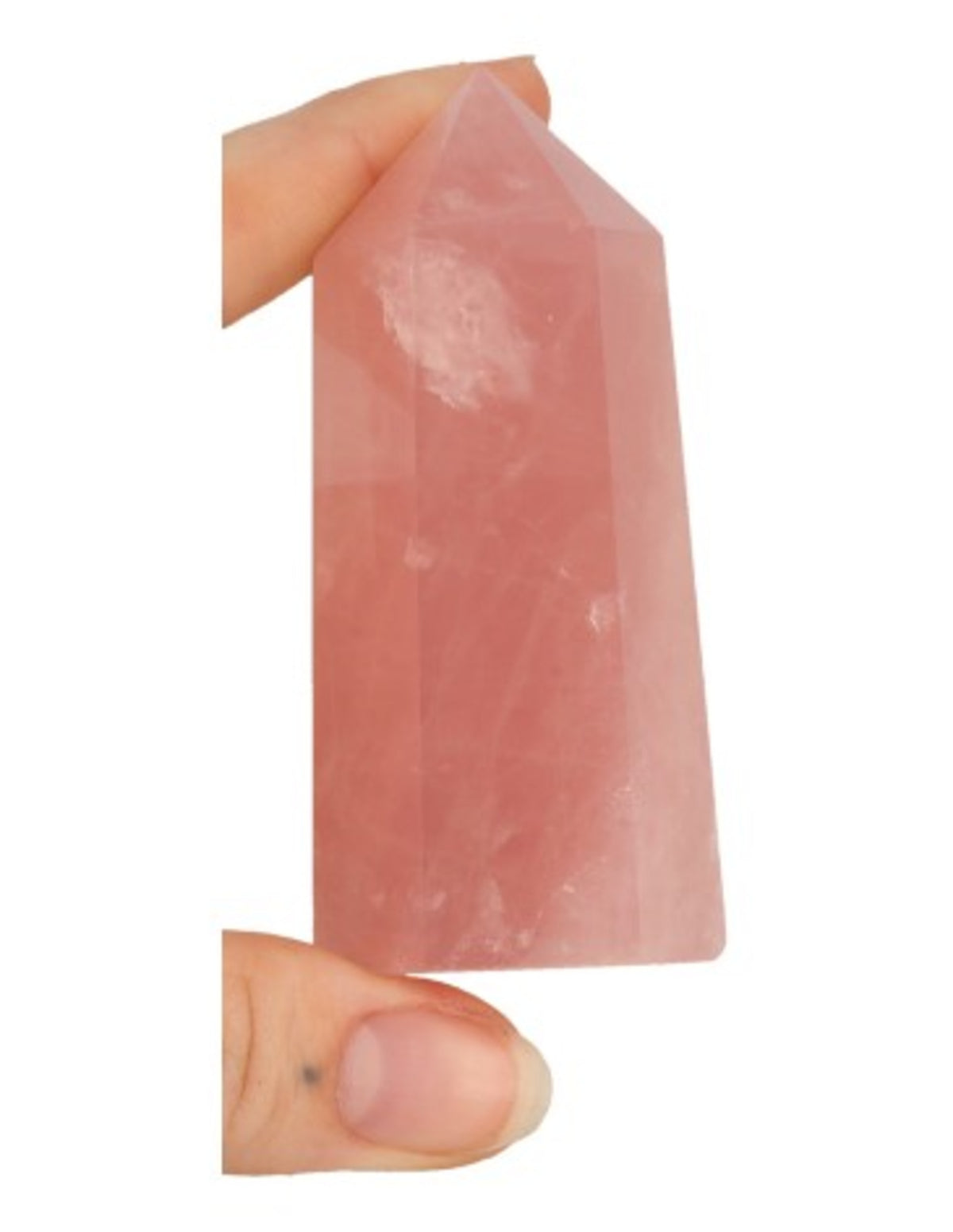 Roze kwarts edelsteen punt 7-8 cm