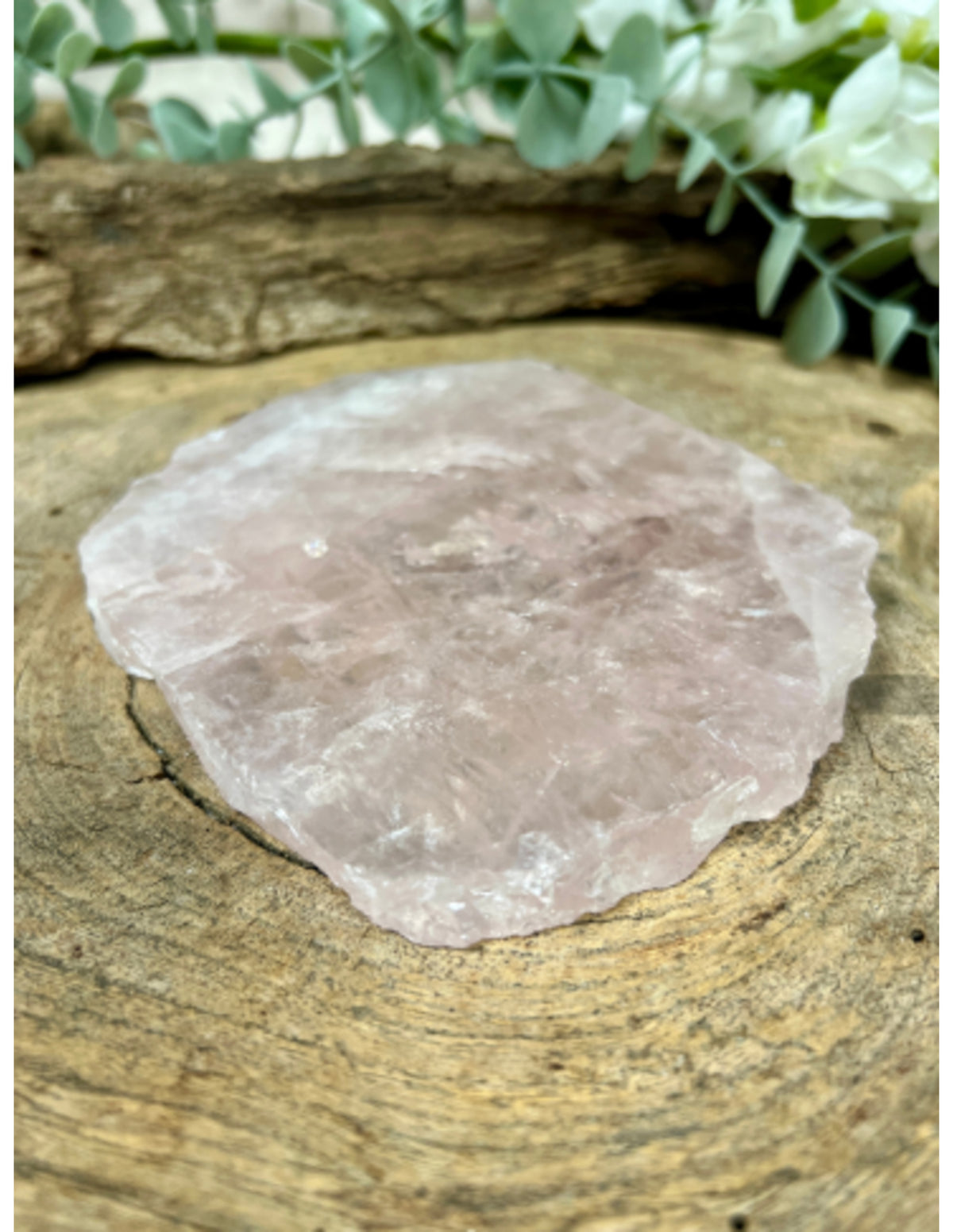 Roze kwarts edelsteen schijf nr.13