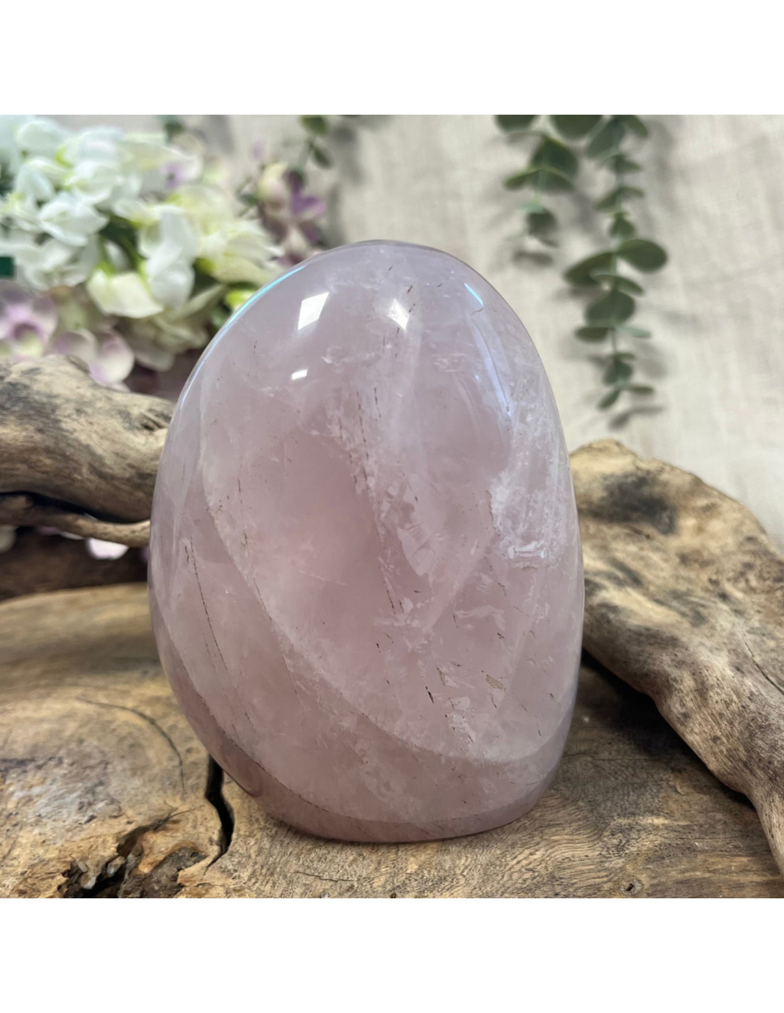 Roze kwarts edelsteen sculptuur 600-700 gram