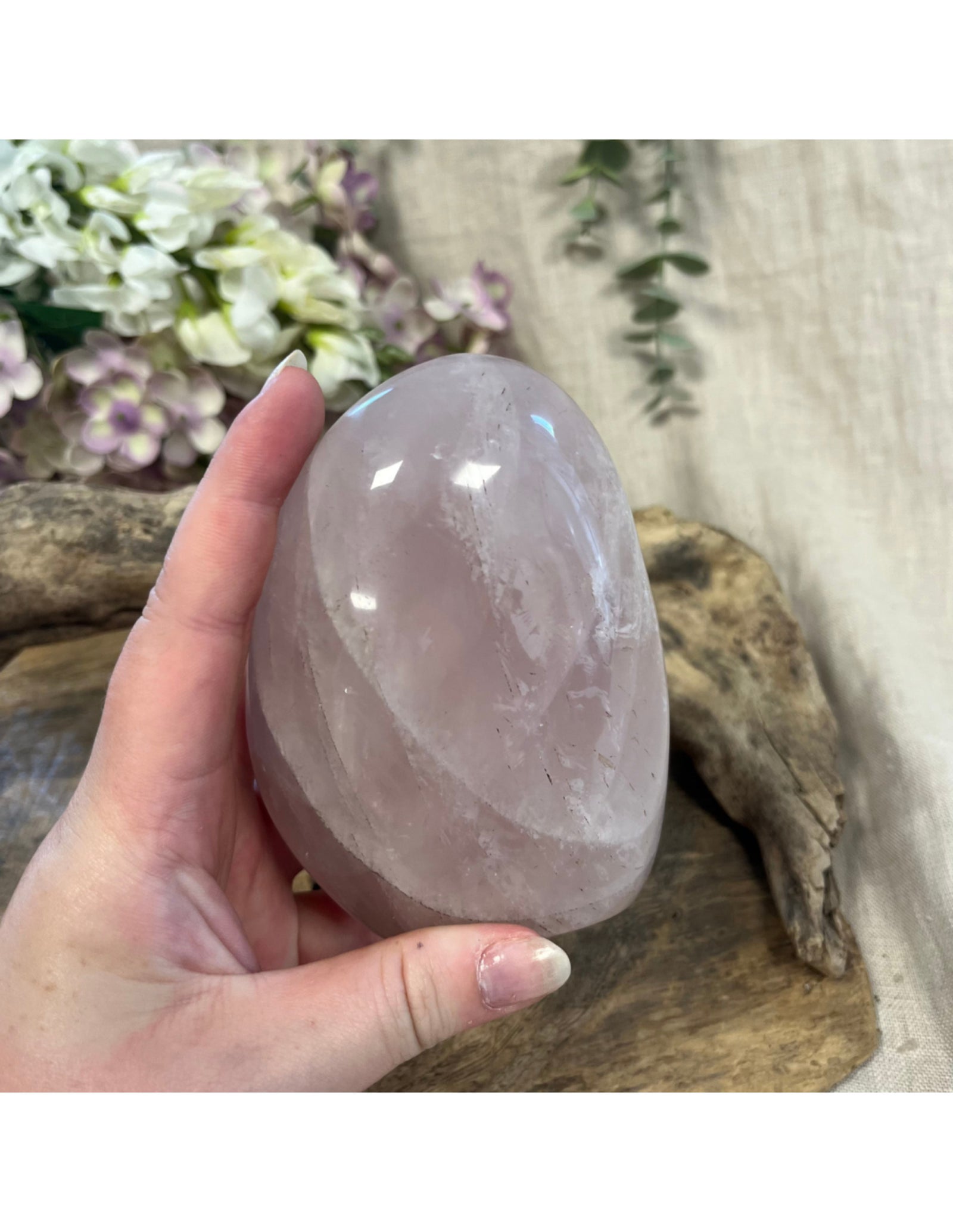 Roze kwarts edelsteen sculptuur 600-700 gram