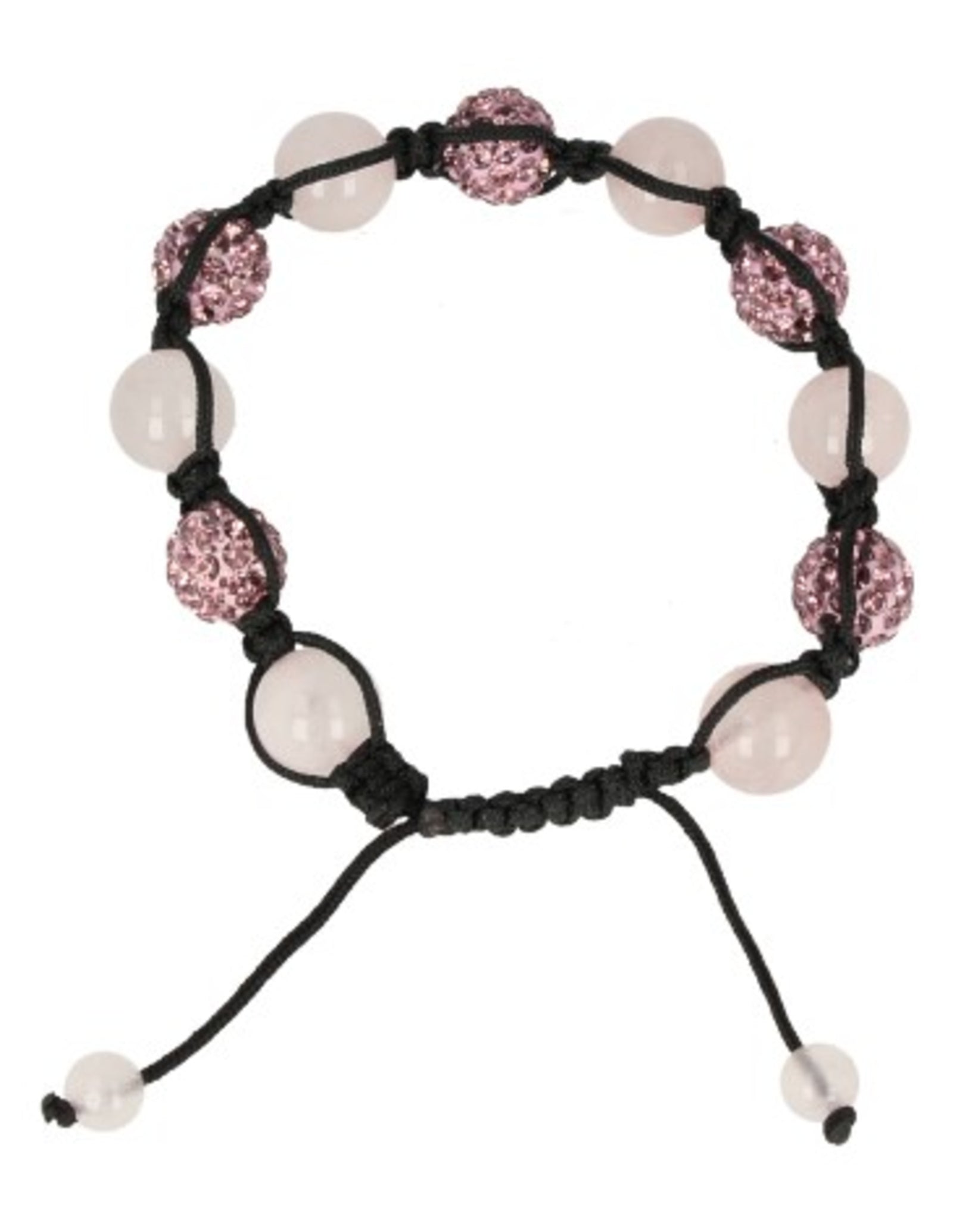 Roze kwarts glitter shamballa armband