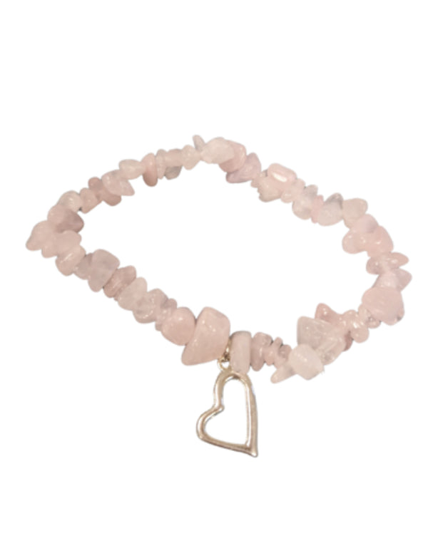 Roze kwarts hart edelsteen splitarmband
