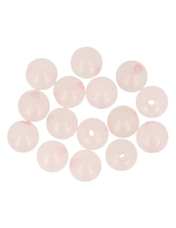 Roze kwarts edelsteen kralen 6 mm - 15 st.