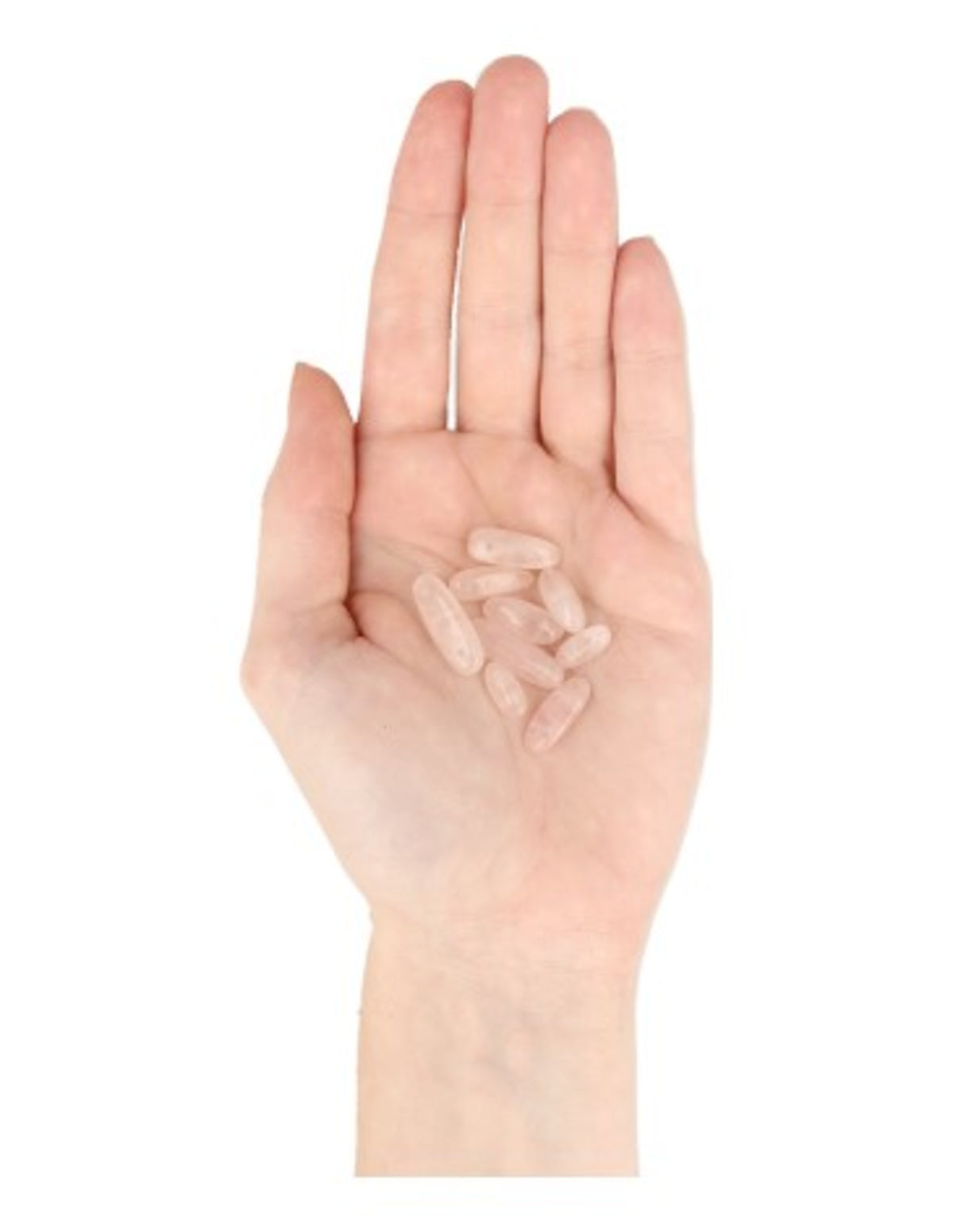 Roze kwarts kralen longdrop- 9 st.
