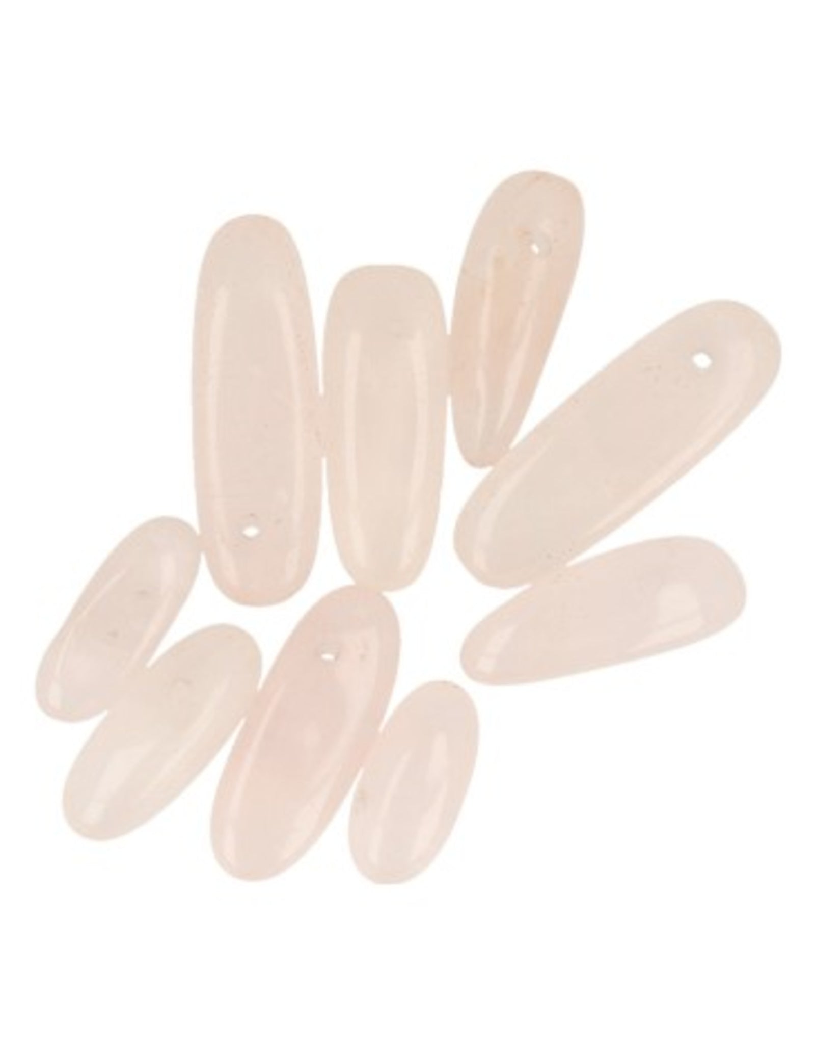 Roze kwarts kralen longdrop- 9 st.