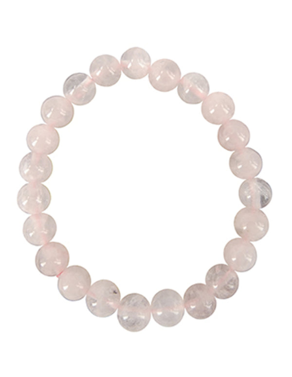Roze kwarts kralenarmband 8 mm
