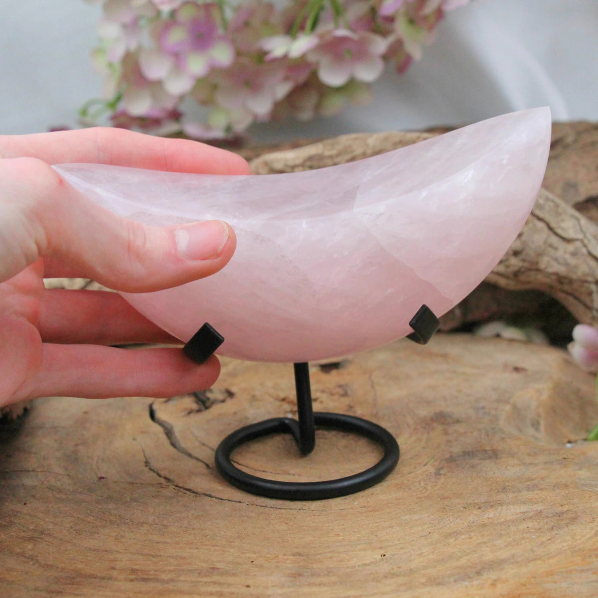 Roze kwarts maan op standaard nr.08