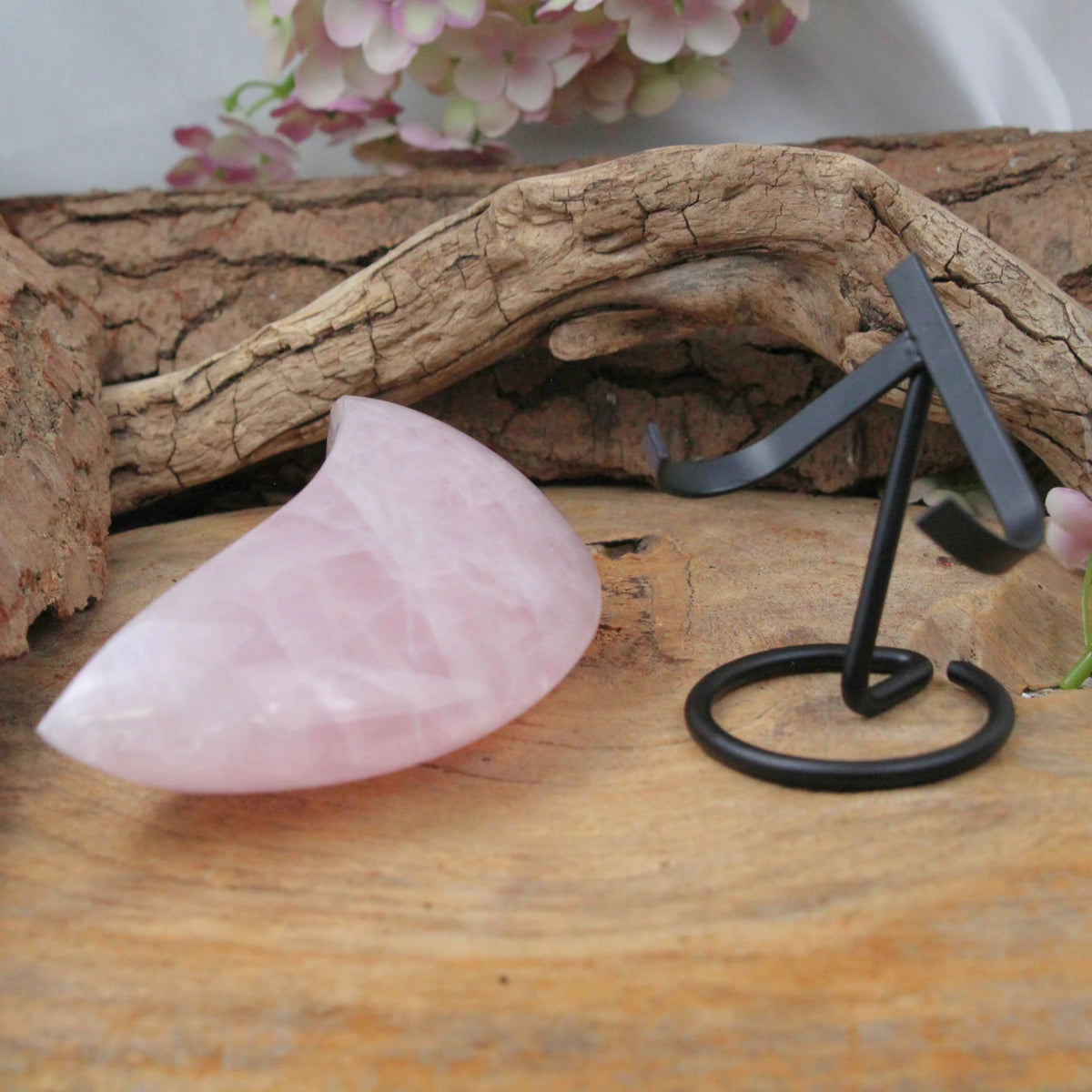 Roze kwarts maan op standaard nr.08