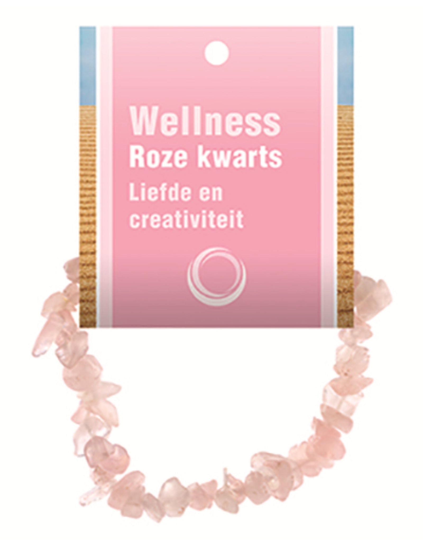 Roze kwarts splitarmband + kaart