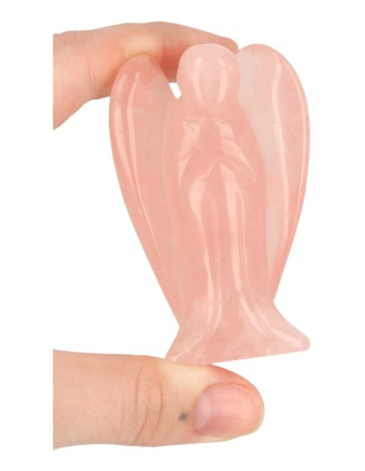 Roze kwarts staande engel 70 mm