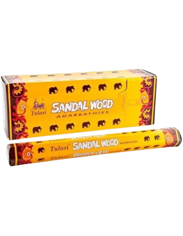 Sarathi Tulasi Sandalwood wierook - doos van 6 st.