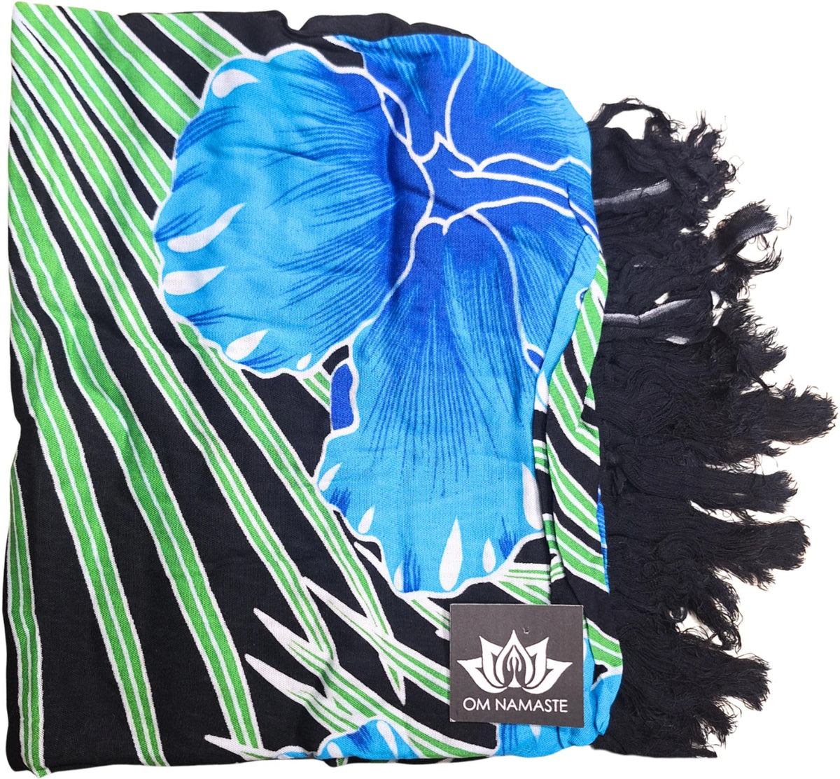 Sarong - 016 - Bloemen blauw van Om Namaste - Pareo Saunadoek Wikkeljurk