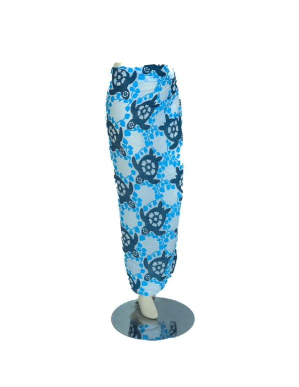 Sarong schildpadden - blauw - Pareo Saunadoek Wikkeljurk