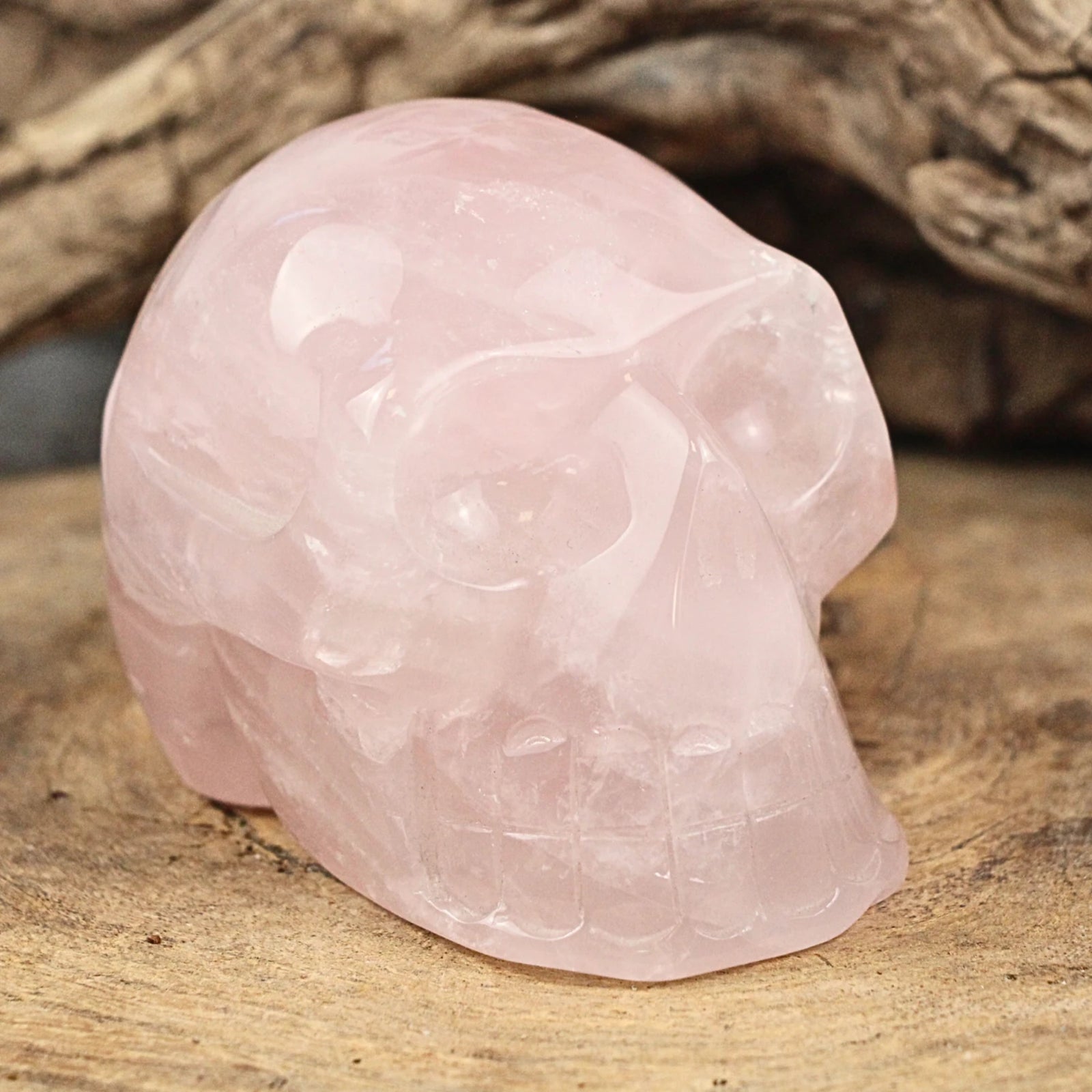 Schedel 11 cm Roze kwarts