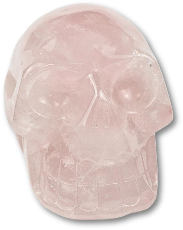 Roze kwarts edelsteen schedel 11 cm