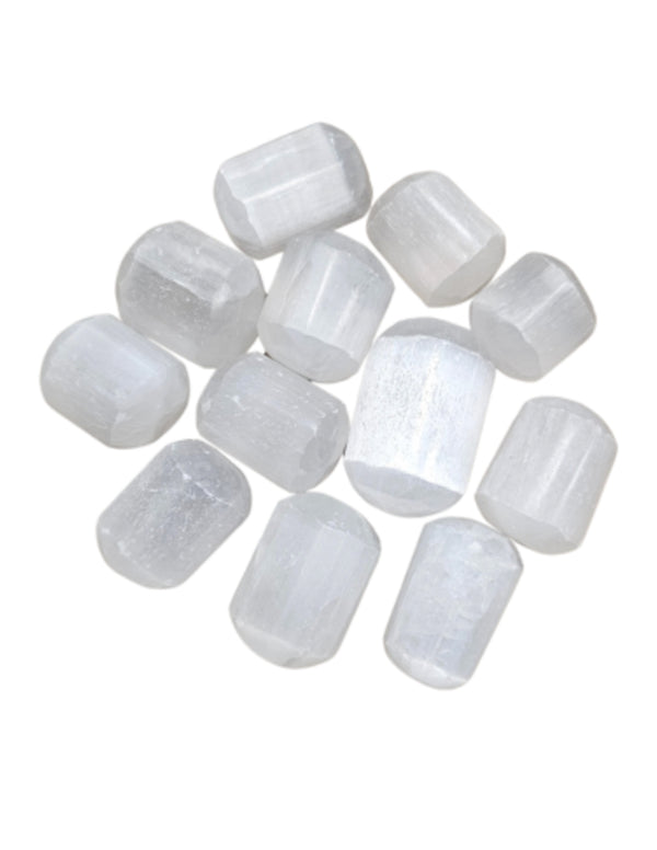 Seleniet wit edelsteen trommelstenen 250 gr. (mt3)