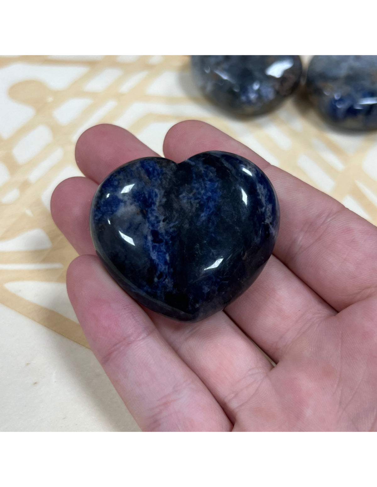 Sodaliet edelsteen hart 45 mm