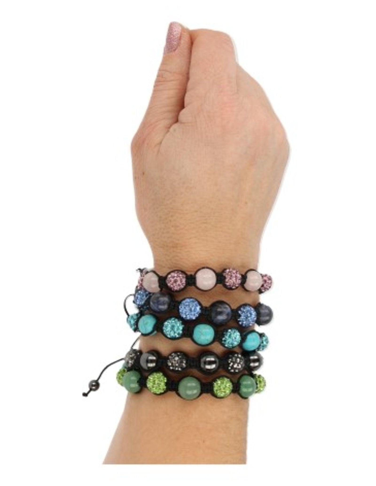 Sodaliet glitter shamballa armband