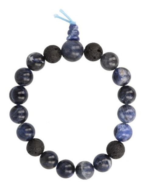 Sodaliet powerbead mannen - extra lange edelsteen armband