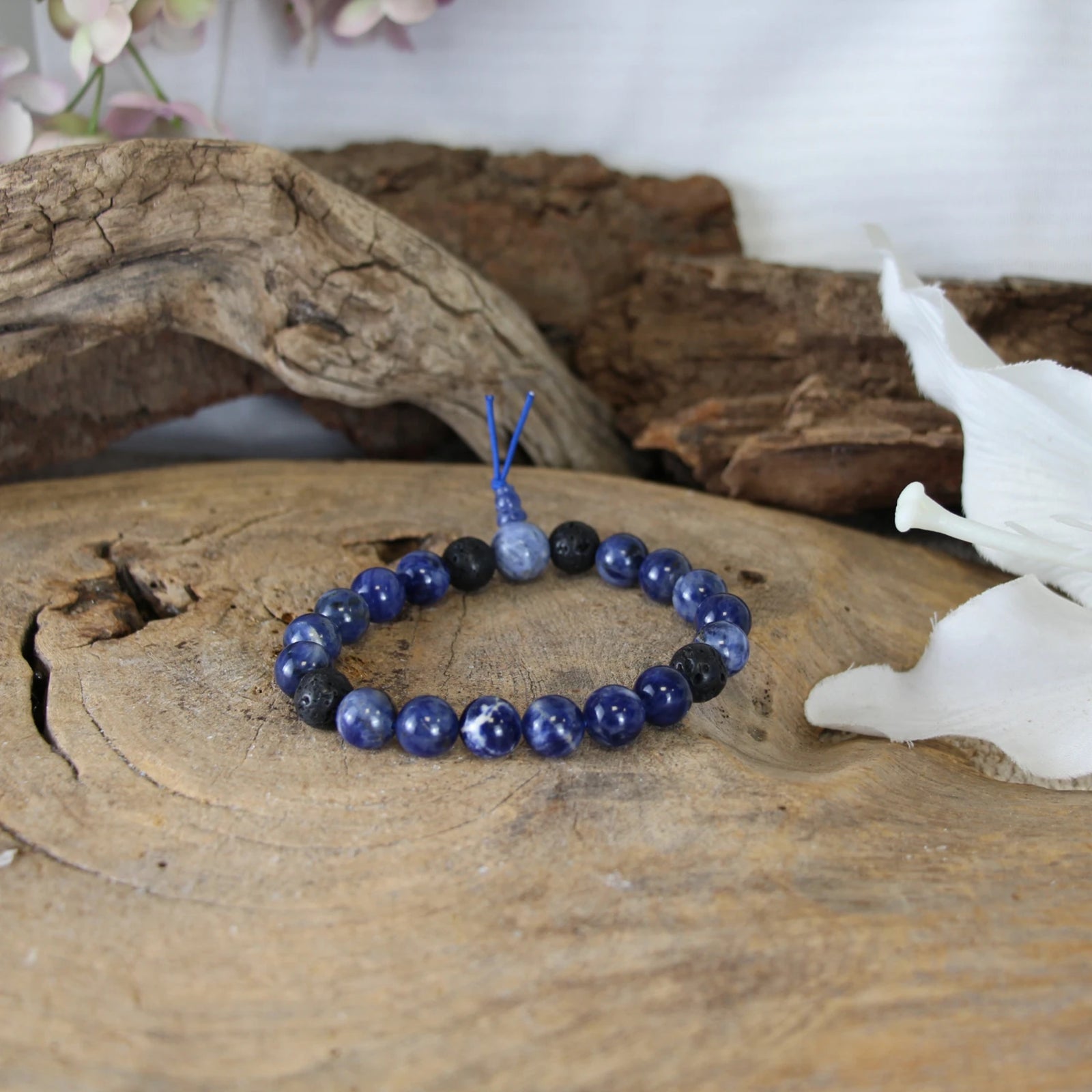 Sodaliet powerbead mannen - extra lange armband