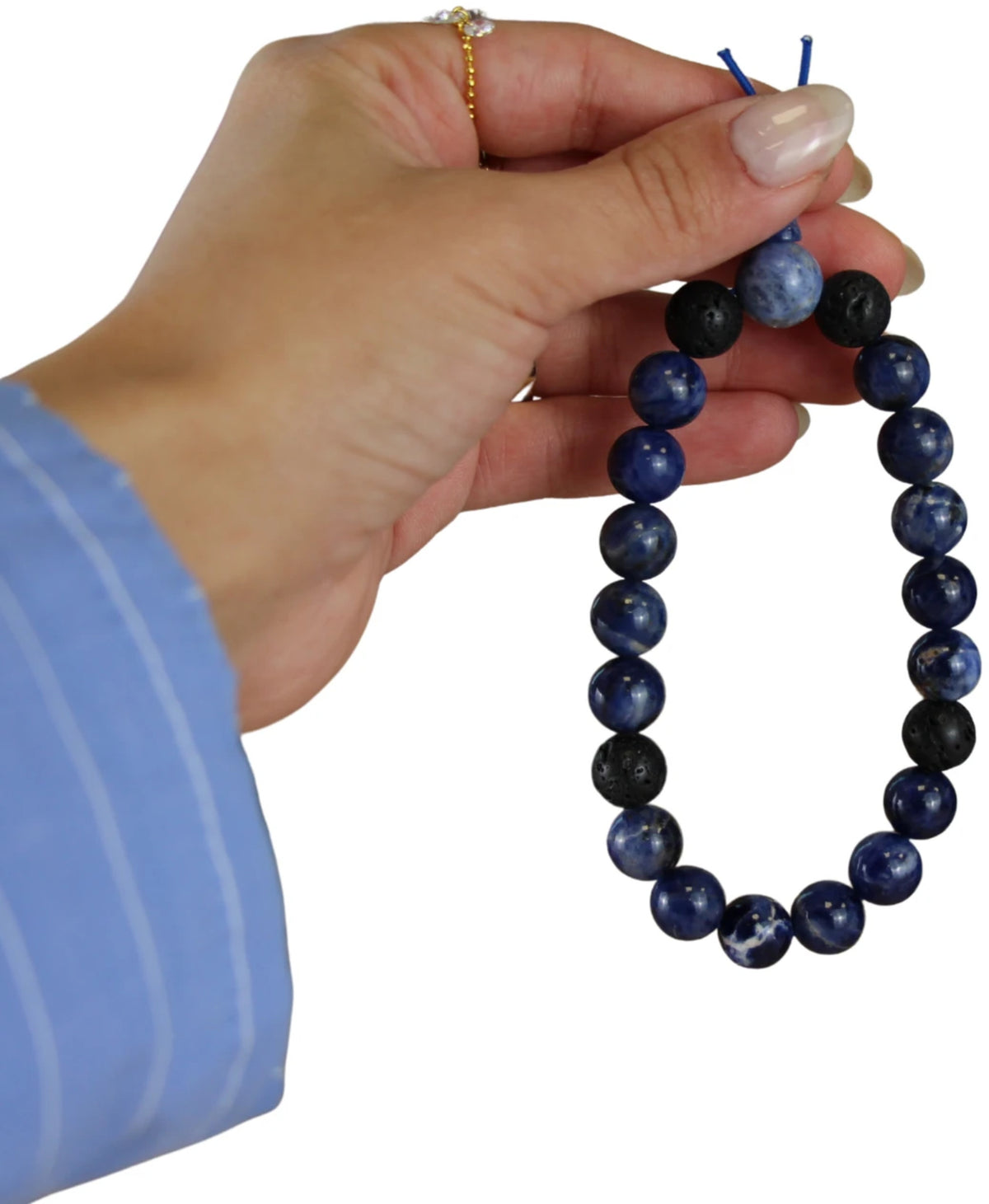 Sodaliet powerbead mannen - extra lange armband