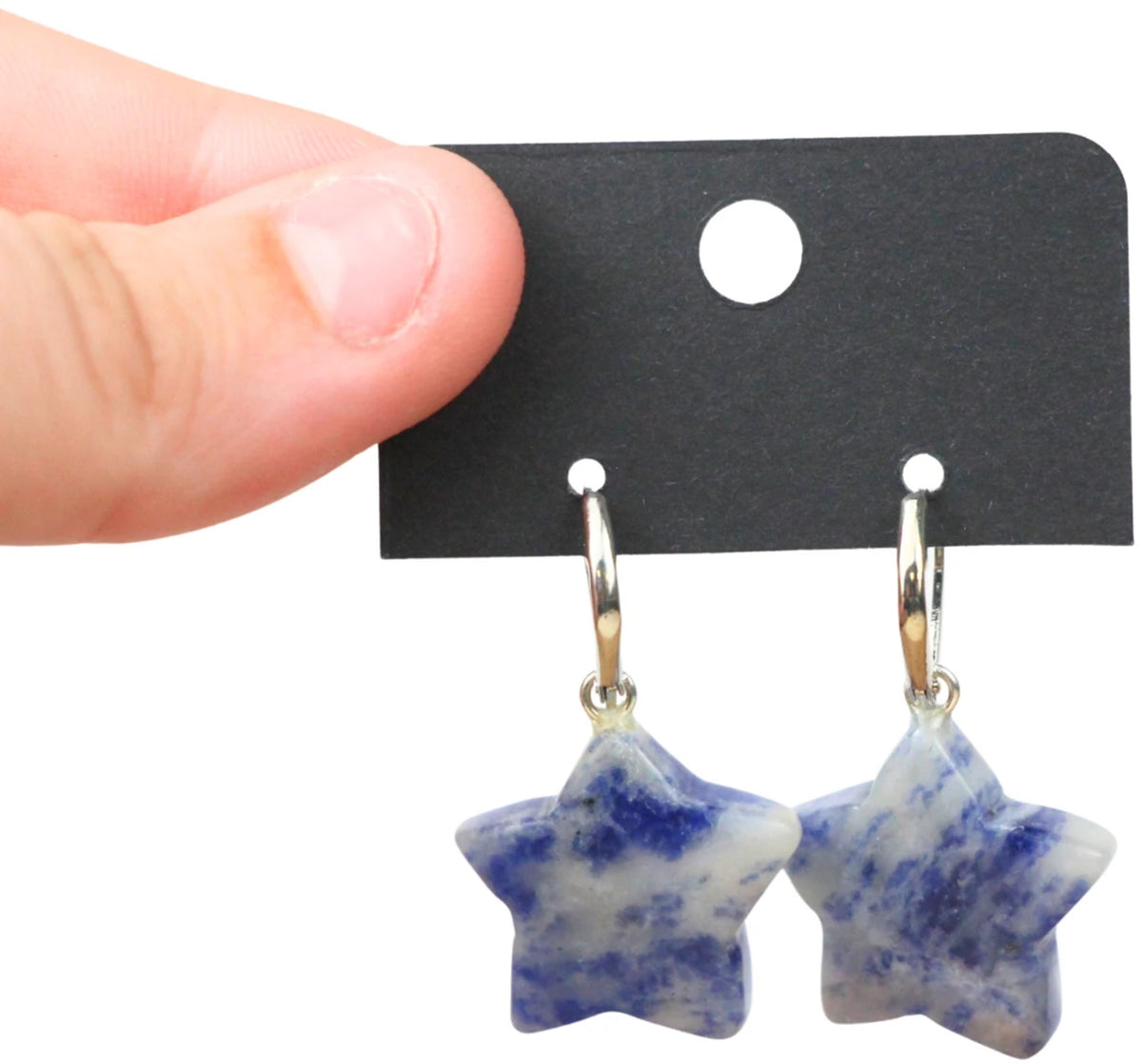 Sodaliet ster oorbellen - fashion jewelry