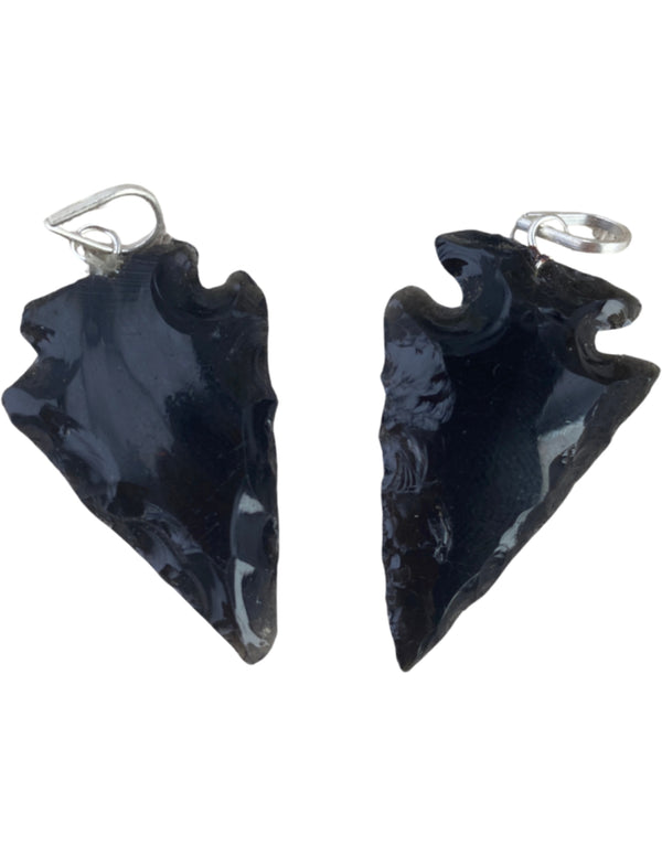 Speerpunt Edelsteen Hanger Obsidiaan Zwart