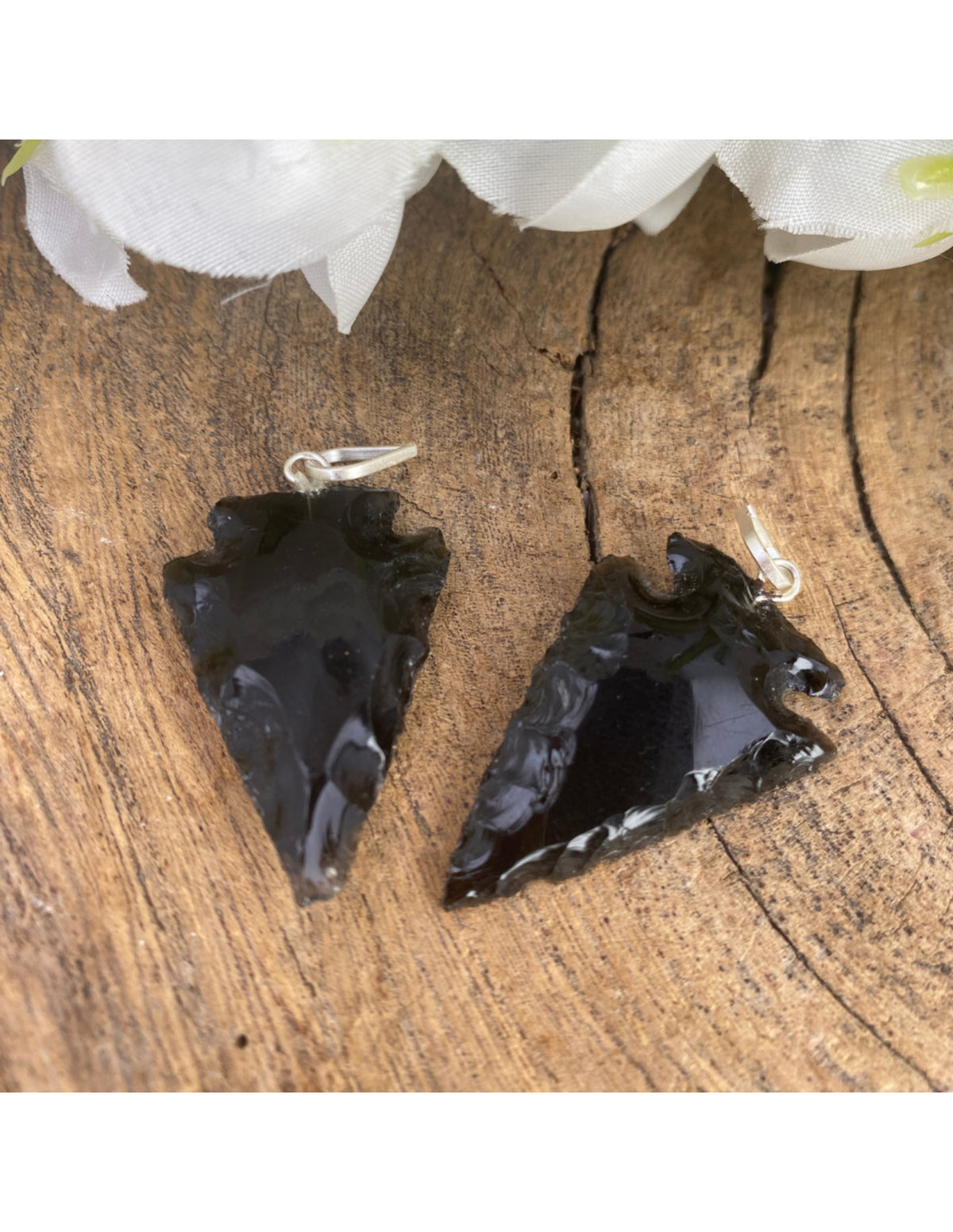 Speerpunt hanger Obsidiaan Zwart