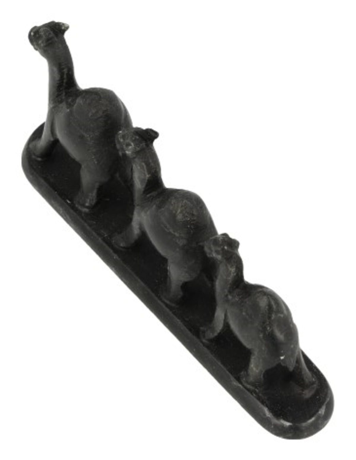 Speksteen 3 kamelen op strip 10 cm zwart