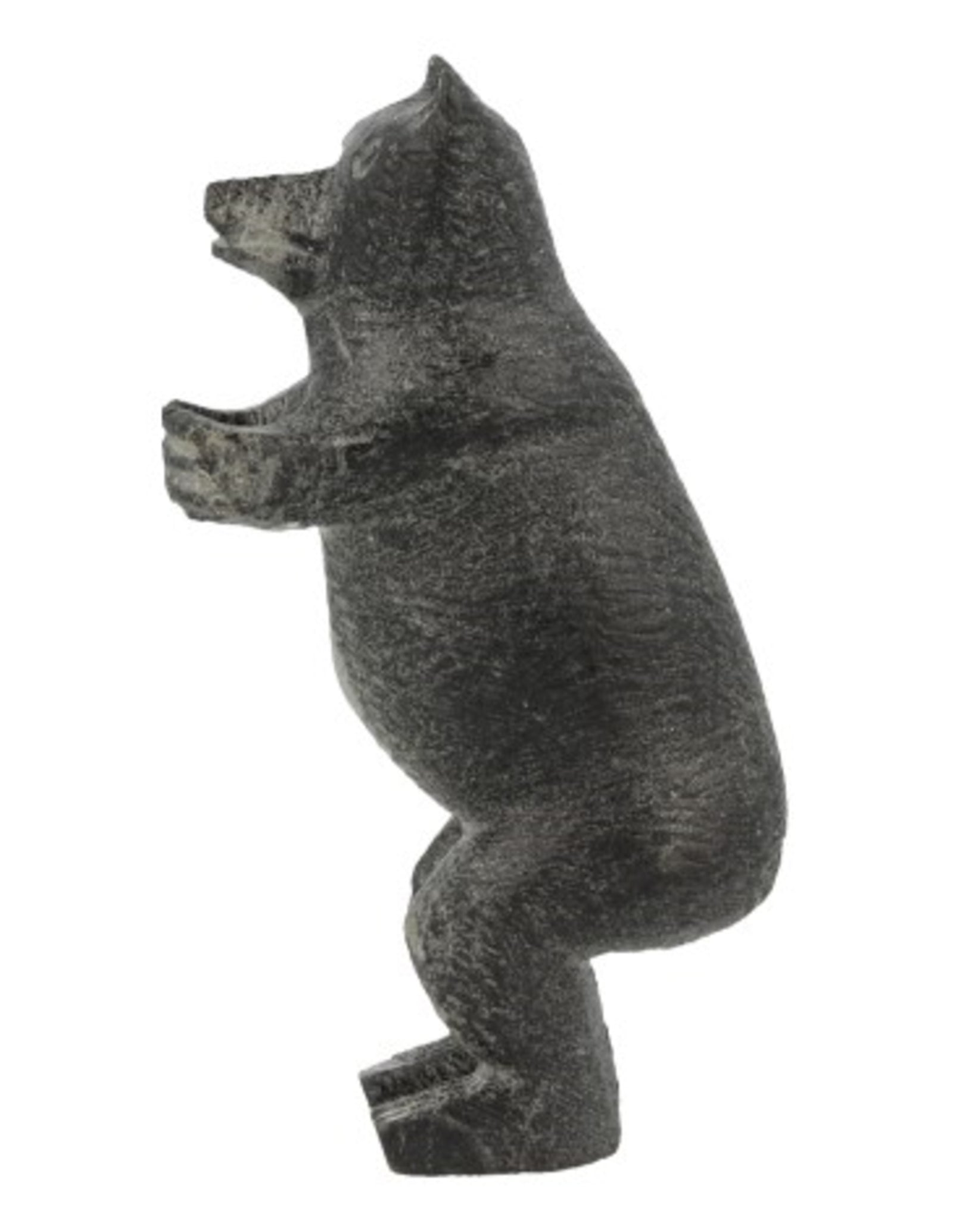 Speksteen beer staand zwart 8,5 cm