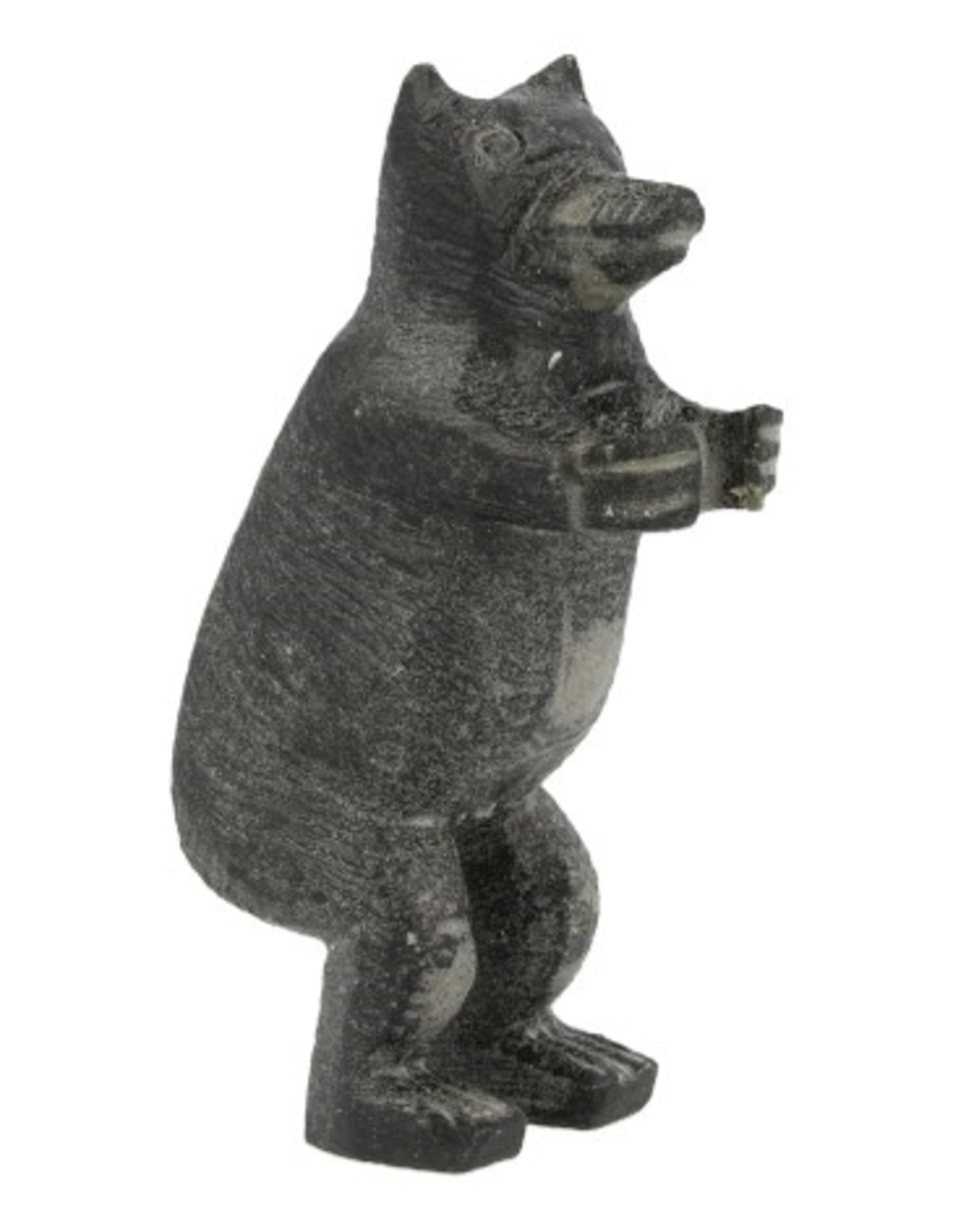 Speksteen beer staand zwart 8,5 cm