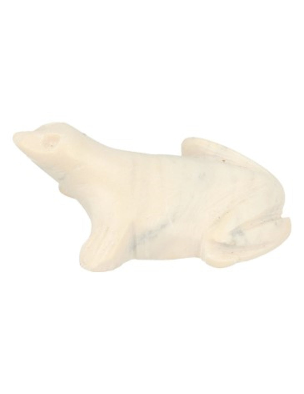 Speksteen kikker 6 cm wit
