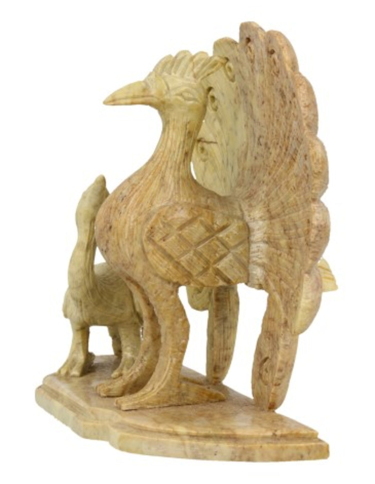 Speksteen Pauwenkoppel 11 cm
