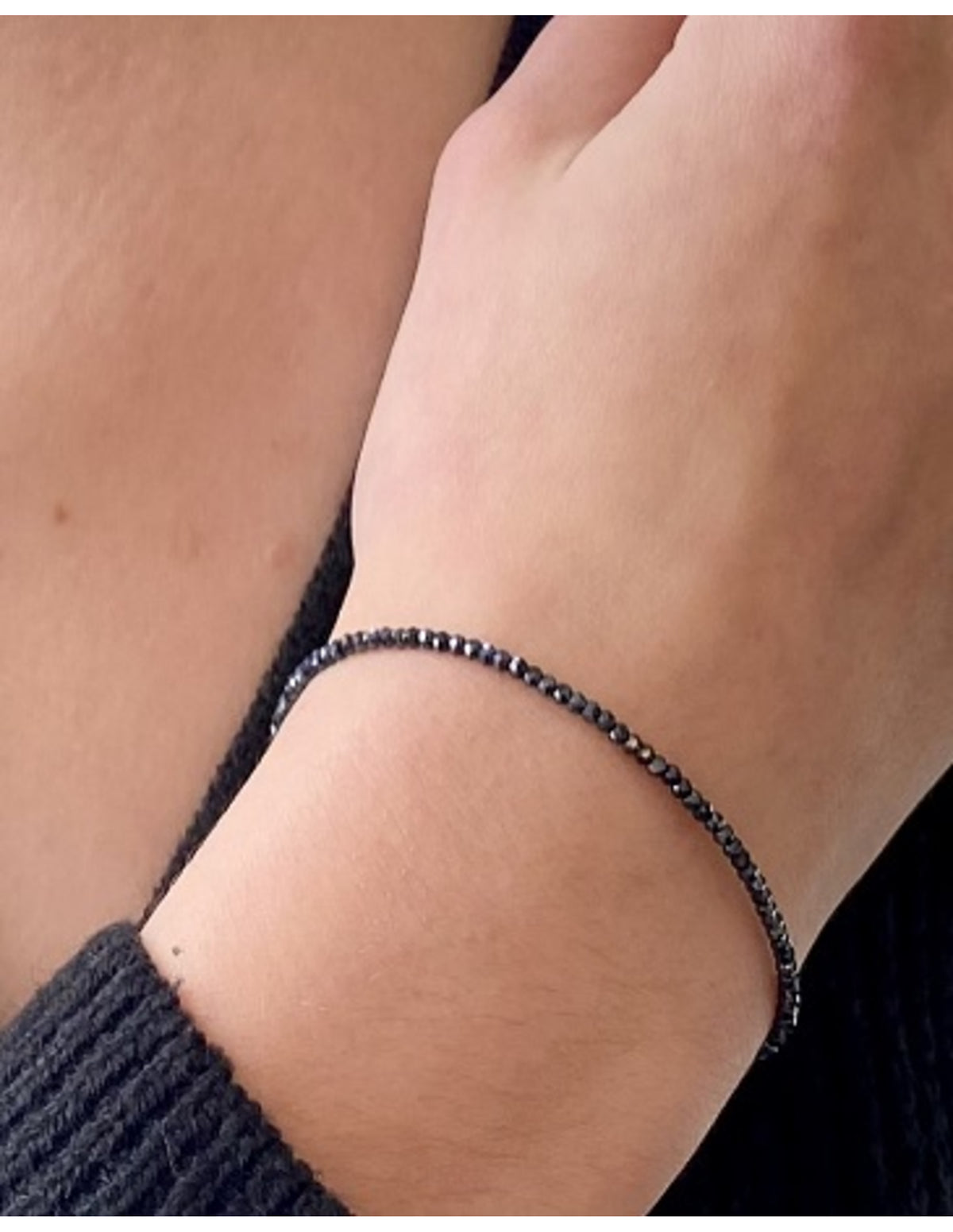 Spinel zwart met coating summer vibes armband
