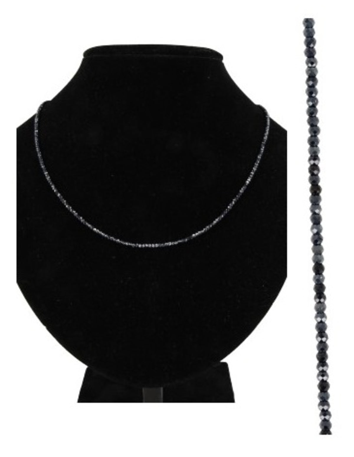 Spinel zwart met coating summer vibes ketting