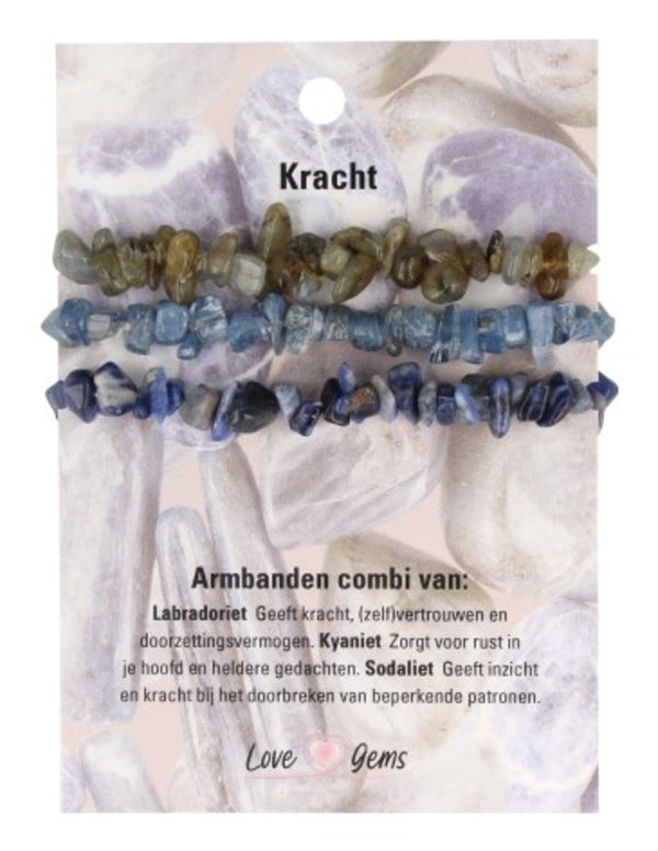 edelsteen splitarmband combi Kracht