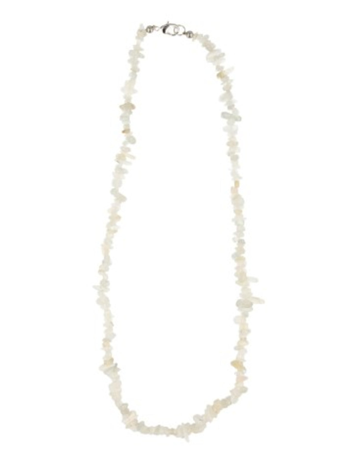 Splitketting Maansteen wit smal