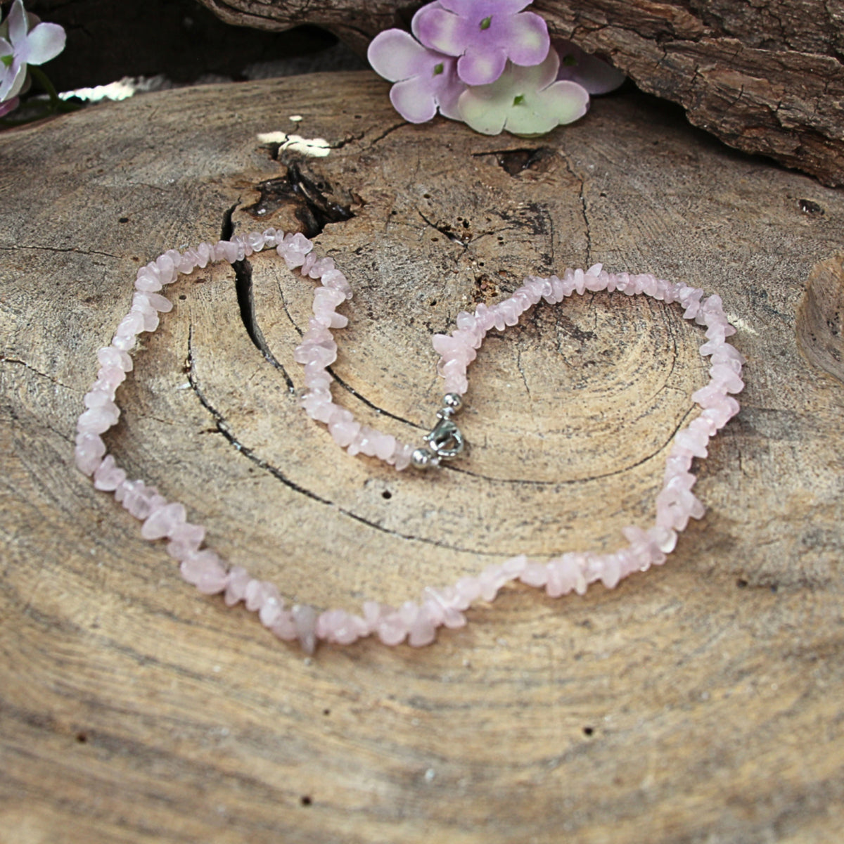 Splitketting Roze kwarts smal