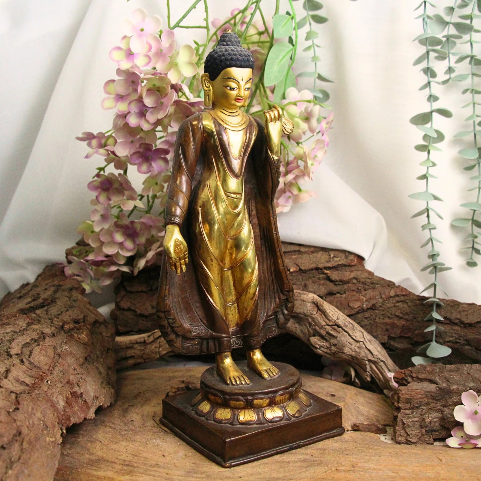 Staande boeddha Goldface beeld