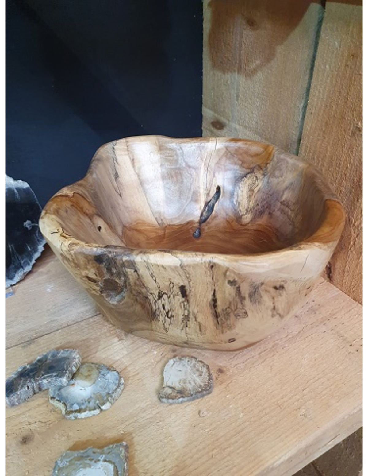 Teakhout schaal ca. 25x15 cm