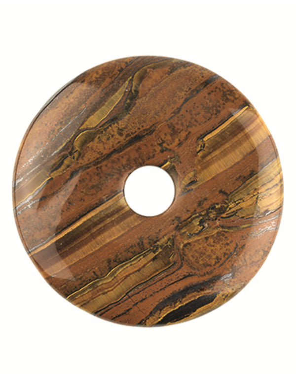 Tijgeroog edelsteen donut 40 mm Hanger