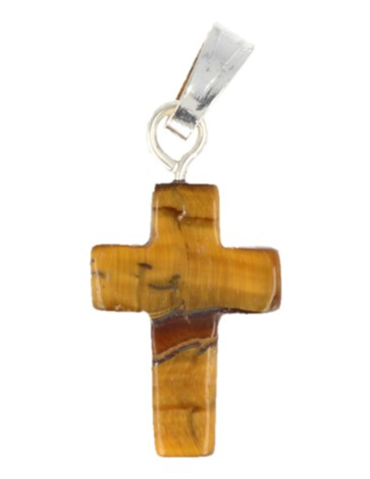Tijgeroog kruis hanger 14 mm
