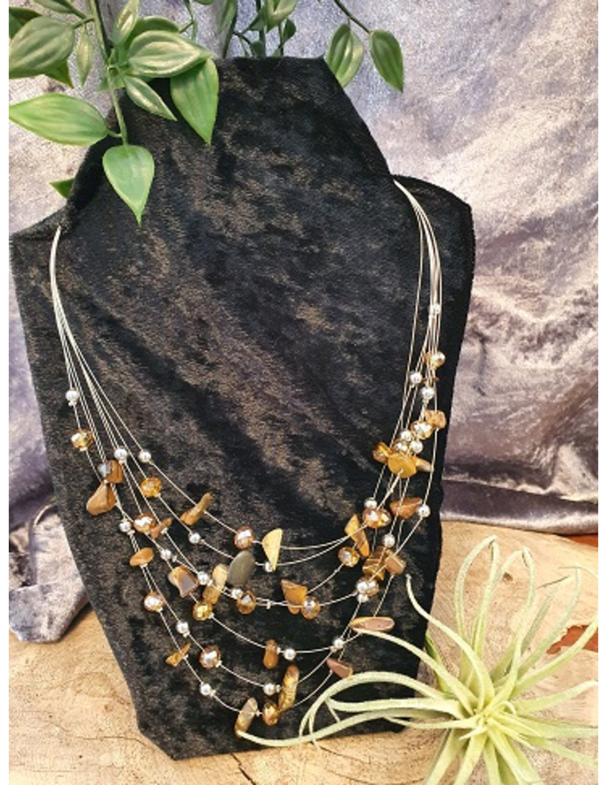 Tijgeroog multiwire ketting